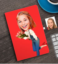 BK Gift Kişiye Özel Bayan Karikatürlü Defter-13