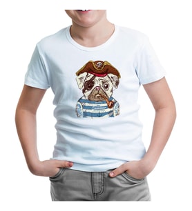 Köpek - Korsan Beyaz Çocuk Tshirt
