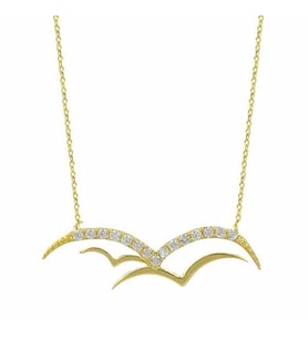 Martılar Kolye 2,04 Gram 14 Ayar Altın (Sarı)