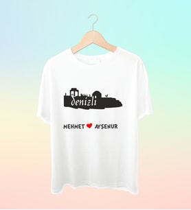 Şehrinize Özel İsim Baskılı Siluet Tshirt