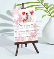 BK Gift Kişiye Özel 15x21 cm Fotoğraf Kartlı Şövaleli 2024 Takvim -11 (Beyaz)