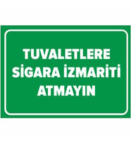 MIGNATIS - Tuvaletlere S*gara İzmariti Atmayın Levhası - Sac Malzeme 25x35cm