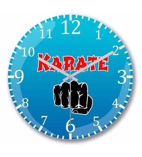 Karate Duvar Saati Bombeli Gercek Cam