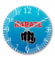 Karate Duvar Saati Bombeli Gercek Cam