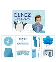 Mavili Penguen Parti Sepeti 20 Kişilik