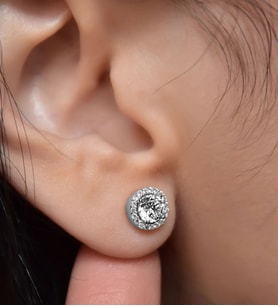 Papatya Silver 925 Ayar Gümüş Tek Taş Kadın Küpe (Gümüş)