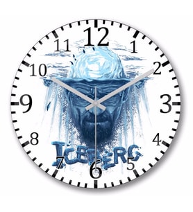 Iceberg Duvar Saati Bombeli Gercek Cam
