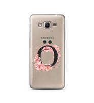 Pembe Çiçekli Harf Tasarım Süper Şeffaf Silikon Telefon Kılıfı Samsung J2 Prime 