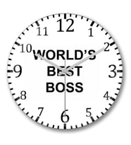 World's Best Boss Duvar Saati Bombeli Gercek Cam