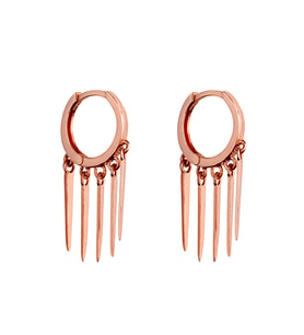 Afrodit Silver Roze Rengi Sallantılı Çubuklu Taşsız Gümüş Küpe???