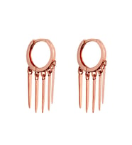 Afrodit Silver Roze Rengi Sallantılı Çubuklu Taşsız Gümüş Küpe???