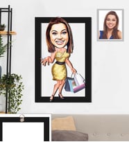 Kişiye Özel Bayan Karikatürlü 3D Ahşap Tablo 30x47 Model-3