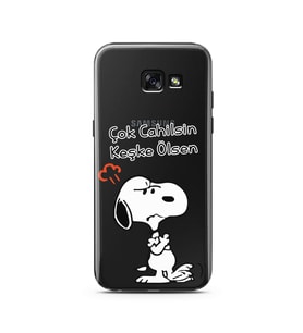 Snoopy Tasarımlı Süper Şeffaf Silikon Telefon Kılıfı Samsung A5 (2015)