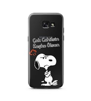 Snoopy Tasarımlı Süper Şeffaf Silikon Telefon Kılıfı Samsung A5 (2015)
