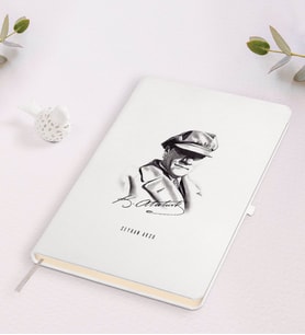 BK Gift Kişiye Özel Atatürk Temalı Beyaz Defter-17