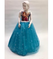Elsa Frozen Resimli Tarlatanlı Abiye Gelinlik Çocuk Kostümü