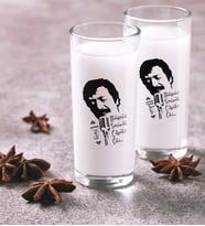 BK Gift Kişiye Özel Renkli Baskılı Çılgınlar Gibi İkili Rakı Bardağı Seti-1 (Beyaz)