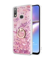 Microsonic Samsung Galaxy A10s Kılıf Glitter Liquid Holder Pembe