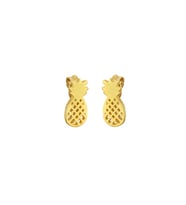 925 Ayar Gümüş Ananas Modeli Küpe, Sarı (Sarı)
