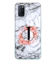 Mermer Çiçekli Harf Tasarım Süper Şeffaf Silikon Telefon Kılıfı Oppo A52-A72 J-H
