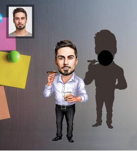 Kişiye Özel Erkek Karikatürlü Ahşap Magnet Bay-13