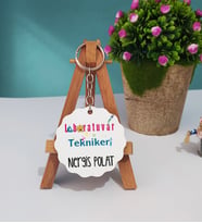 Laboratuvar Teknikeri Ahşap Anahtarlık