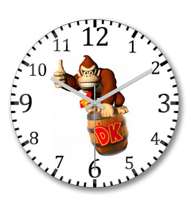 Dondey Kong Super Nintendo Game Duvar Saati Bombeli Gercek Cam