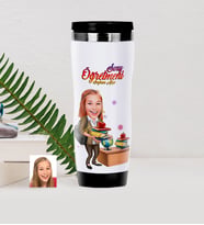 BK Gift Kişiye Özel Bayan Öğretmen Karikatürlü Çelik Termos Bardak - 4
