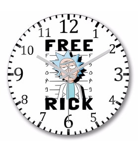 Rick And  Morty Duvar Saati Bombeli Gercek Cam