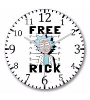 Rick And  Morty Duvar Saati Bombeli Gercek Cam