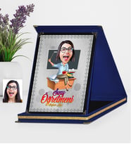 BK Gift Kişiye Özel Bayan Öğretmen Karikatürlü Lacivert Plaket  2