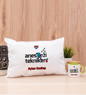 Anestezi Teknikeri Dikdörtgen Yastık ve Yeşil Kupa Bardak
