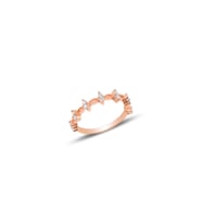 Söğütlü Silver Gümüş rose zirkon taşlı crown yüzük