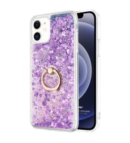 Microsonic Apple iPhone 12 Mini Kılıf Glitter Liquid Holder Mor