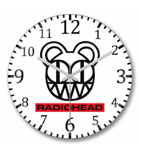 Radiohead Logo Duvar Saati Bombeli Gercek Cam