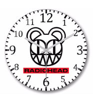 Radiohead Logo Duvar Saati Bombeli Gercek Cam