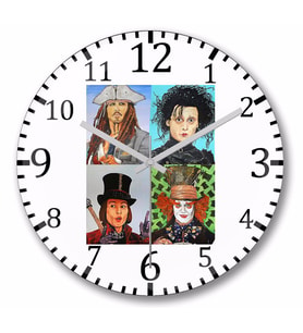 Johnny Depp Duvar Saati Bombeli Gercek Cam