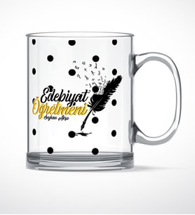 BK Gift Kişiye Özel Edebiyat Öğretmeni Cam Kupa Bardak - 2