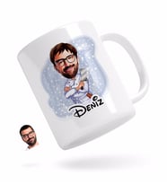 BK Gift Kişiye Özel Erkek Kasap Karikatürlü Beyaz Kupa Bardak-1