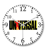 Universal Fitness Logo1 Duvar Saati Bombeli Gercek Cam