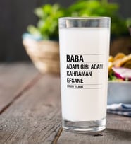 BK Gift Kişiye Özel Renkli Baskılı Baba Rakı Bardağı-1 (Beyaz)