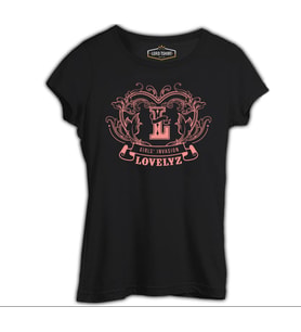 Lovelyz - Logo Siyah Kadın Tshirt