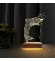 3d Dekoratif Masa Lambası Çocuk Odası Yunus Gece Lambası (Sarı)