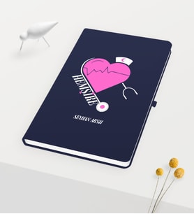 BK Gift Kişiye Özel Hemşire Temalı Lacivert Defter - 6
