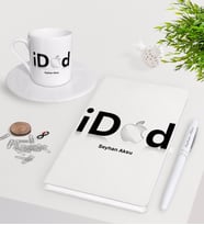 BK Gift Kişiye Özel iDad Beyaz Defter Kalem Türk Kahvesi Fincanı Seti-1 (Model 1)