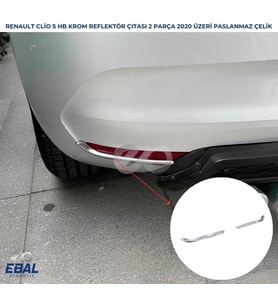 Renault Clio 5 HB Krom Arka Reflektör Çıtası 2 prç. P.ÇELİK