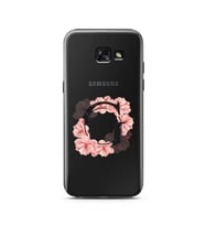 Pembe Çiçekli Harf Tasarım Süper Şeffaf Silikon Telefon Kılıfı Samsung A5 (2015)