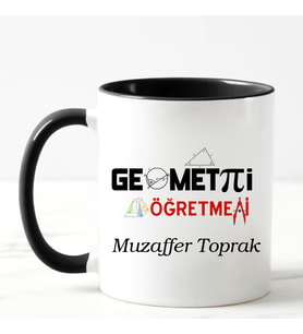 Geometri Öğretmeni Kupa Bardağı Siyah