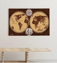 BK Gift Kişiye Özel Dünya Haritası Kanvas Tablo (50x70cm.) 5