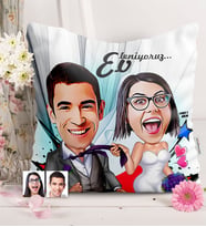 BK Gift Kişiye Özel Evleniyoruz Karikatürlü  Yastık  6